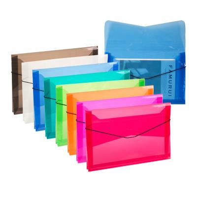 China Translucent 3 PP A4 PP Flaps Folder With Elastic Closure for sale