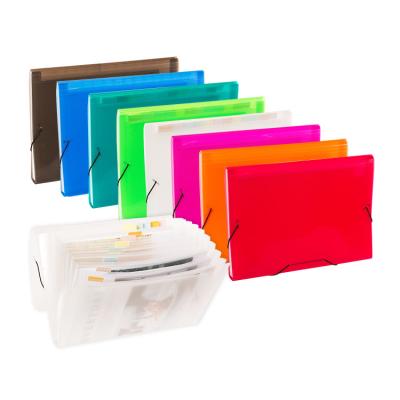 China Size 13 Transparent Pocket PP Letter A4 Expanding Folder With Elastic Closure for sale