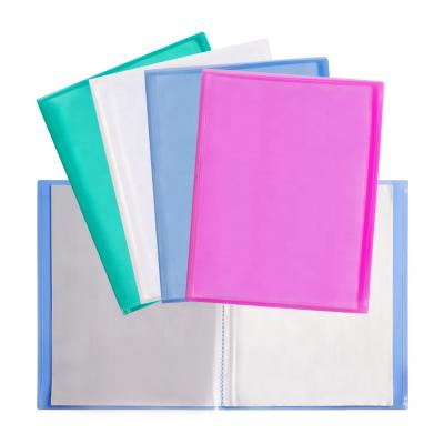 China PP A4 translucent flexible clear display book, transparent cover glossy clear book with 10 to 100 pockets for sale