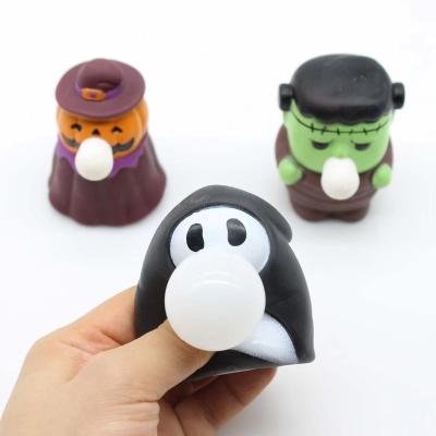 China Worry Relife 2022 The Latest Trigger Novelty Gag Toys Dino Blow Bubble Pumpkin Halloween Wiggle Toys For Children for sale