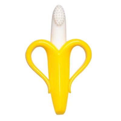 China Hot Selling Infant Toothbrush Training Toy Fruit Banana Baby Teether Toddler Chewing Toy 2022 Soft BPA Free Silicone Food Grade for sale