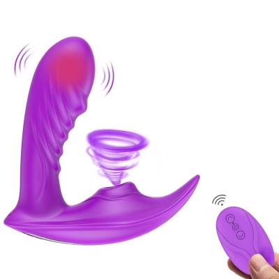 China 10 Speeds 2022 USB Wireless Remote Control Latest USB Heating Vibrating Wearable Penis Dildo Sucking Vibrator Sex Toys For Woman for sale