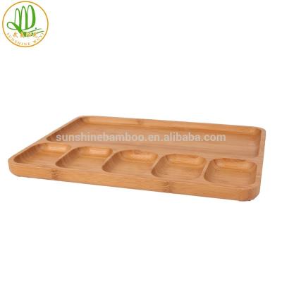 China 6 Pieces Eco-friendly Bamboo Food Storage Bamboo Dish Rectangle Dish Dinner Dishes Bamboo Dish Sushi Sustainable for sale