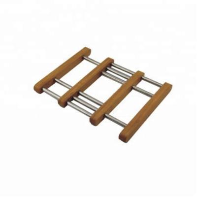 China Durable Bamboo Pot Eco-friendly Sustainable Heat Resistance Mat Holder Stainless Mat for sale