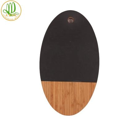 China Sustainable Customized Wholesale Cutting Board Bamboo And Black Granite Serving Choppers With Slate for sale