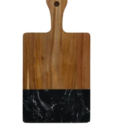 China Viable Custom Marble Kitchen Acacia Wood Patchwork Chopper for sale