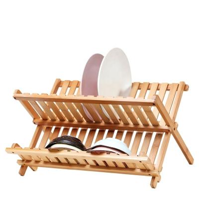 China Viable High Quality Kitchen Folding Folding Dishes Rack Drying Rack Bamboo Knife Rack for sale