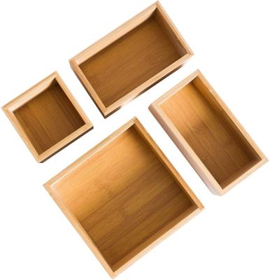 China Sustainable Wooden Multi-Use Desktop Filing and Storage Box Kit 5 Piece Set for Drawer Organizer for sale