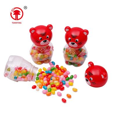 China Natural Porcelain Promotional Candy Jelly Beans Tiger Shaped Candy And Jelly Sweet Gummy Jelly Beans Bottle Packaging for sale