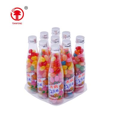 China Lovely natural mini candy delicious flavor fruity halal jelly beans jelly candy wishing bottle for sale