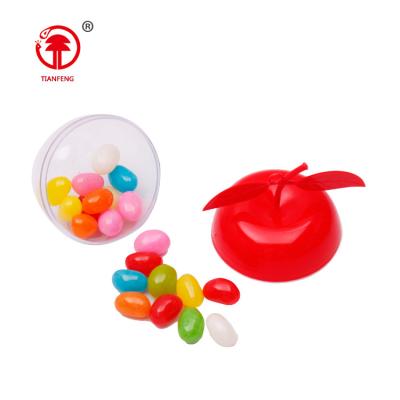 China Mini Natural Colorful Soft Candy Apple Sugar Candies In Apple Shape Bottle Mix Flavors Jelly Bean Candy for sale