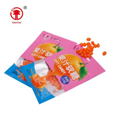 China Colorful fruity jelly bean health sugar candy bag normal halal soft sugar jelly bean bag supplier 90 gram packing for sale