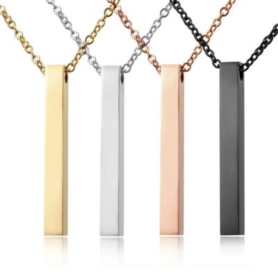 China High Rectangular Geometric Necklace Pendant Polished Chain Necklace for sale