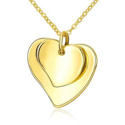 China Cute Heart Pendant Necklace 18K Gold Love Link Necklace For Lover for sale