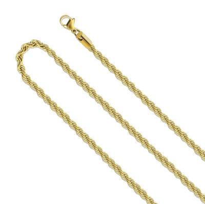 China Punk Twisted Rope Chain Necklace 18K Gold Twist Chain Necklace for sale