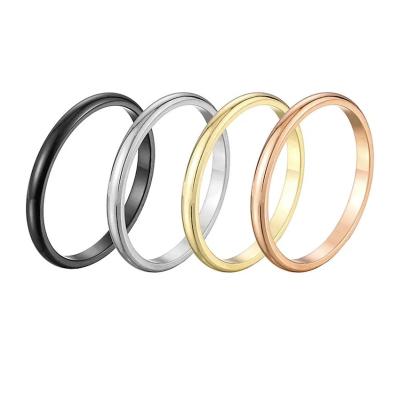 China CLASSIC G51 18K Gold Plated Stainless Steel Jewelry Minimalist Couple Rings for sale