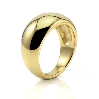 China CLASSIC Minimalist Popular Jewelry Design Chunky Rings Jewelry Women Stainless Steel Gold Dome Ring for sale