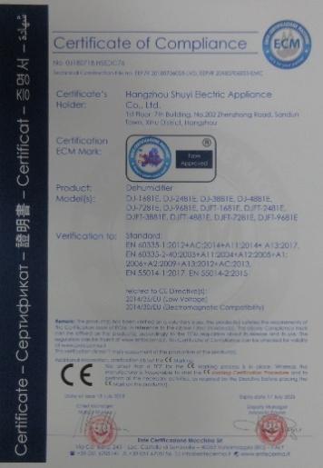 CE - Hangzhou Shuyi Electric Appliance Co., Ltd.