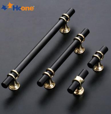 China Hot Sale Amazon Zero Modern Simple Styles Pull Cabinet Handle Black Wardrobe Handles Gold T Bar Handle Pull for sale