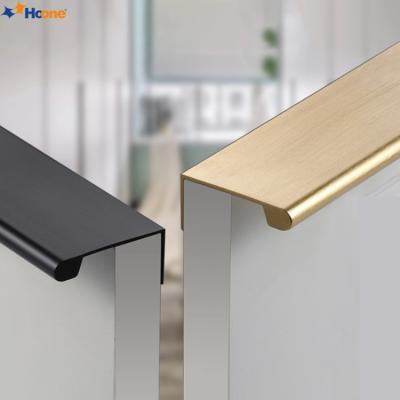 China Modern Aluminum Alloy Kitchen Door Drawer Cabinet Handle Finger Edge Pull Hidden Handle Cabinet Aluminum Profile Handles for sale