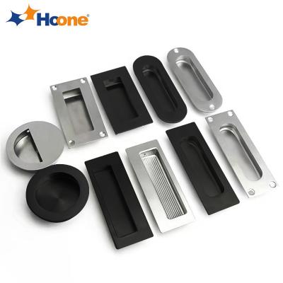 China Modern Black Flush Cabinet Pull Handle Flush Mount Furniture Drawer Cabinet Door Handle for sale