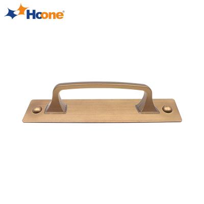 China Modern Hardware Handles Cabinet Handles Furniture Brass Sideboard Cupboard Handles With Back Panel for sale