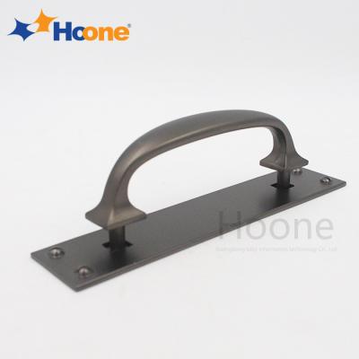 China Hoone Modern American Style Handle Hardware Furniture Zinc Alloy Cabinet Handles With Back Panel for sale