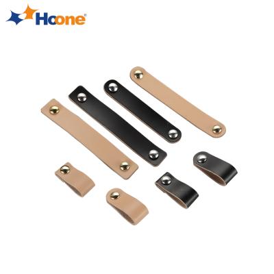 China D-ring Modern High Quality Leather Cabinet Handle Furniture Leather Leather Door Handle for sale