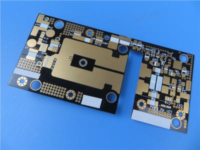 Chine Double carte PCB de rf dégrossie établie sur 30mil RF-60TC avec de l'or noir d'immersion de revêtement de masque de soudure pour des amplificateurs de puissance élevée. à vendre