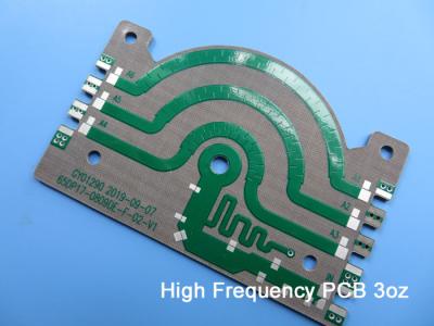 Китай Доска PCB PTFE построила на плите 1.5mm PTFE с пусковыми площадками меди 3oz и серебра погружения для усилителя силы продается