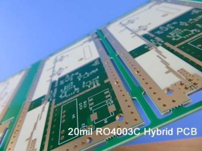 Китай Гибридный высокочастотный разнослоистый PCB PCB 6-Layer гибридный сделанный на 12mil 0.305mm RO4003C и FR-4 продается