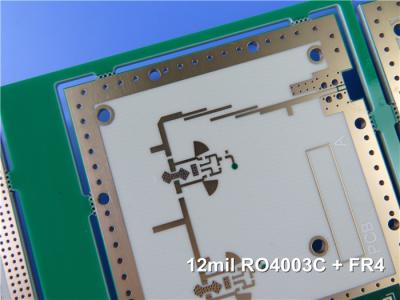 China As 4 camadas híbrida de alta frequência do PWB misturaram a placa Bulit do PWB em Rogers 12mil RO4003C e FR-4 à venda