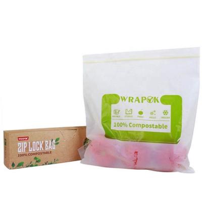 China BPA Eco Free Green Compostable Cornstarch Plastic Bag Zipper Biodegradable Bag for sale