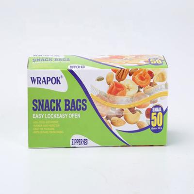 China Wrapok Recyclable Zip Lock Tight Resealable Food Grade Snacks Packaging Plastic Bag for sale