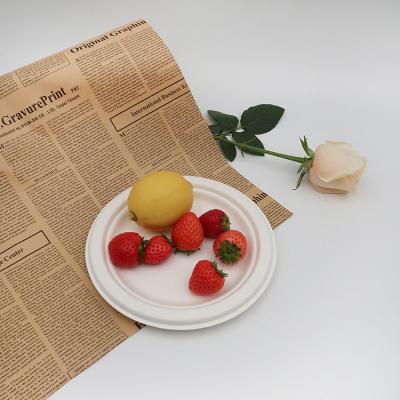 China Round 100% Biodegradable Eco-friendly Biodegradable Disposable 7 Inch Disposable Sugarcane Bagasse Dish for sale