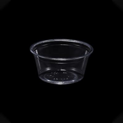 China Low Temperature Resistance 2oz High Quality Restaurant Disposable Small PET Plastic Sauce Cups for sale