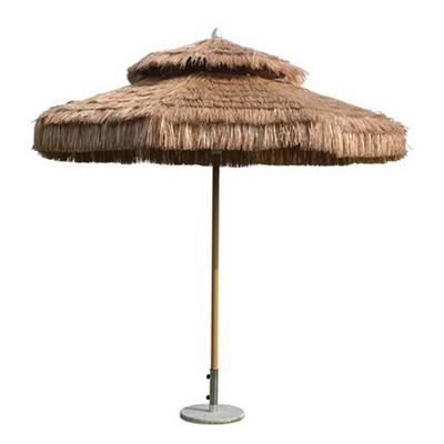 China Modern Factory Color Hawaii Polynesian Dance Outdoor Tiki Artificial Straw Thatched Natural Beach Umbrella for sale