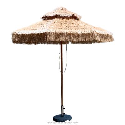 China Modern waterproof straw umbrella garden parasol pp harulm beach umbrella fane and parasol for outdoor use thatch payung for sale