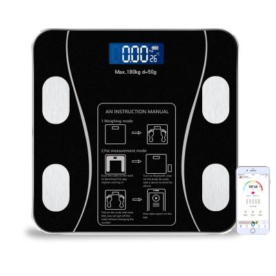 China High Strength Tempered Glass LOT Customized Smart Body Fat Weight Analysis Weighing Digital Electronic Bathroom Scale USB Balance for sale