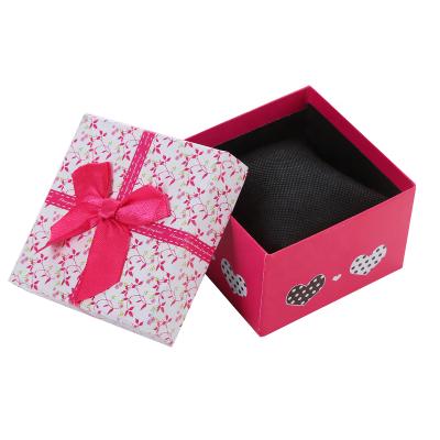 China Wholesale Recyclable Customized Luxury Smart Cardboard Watch Square Storage Gift Box Paper Cases With Knot-Bow for sale