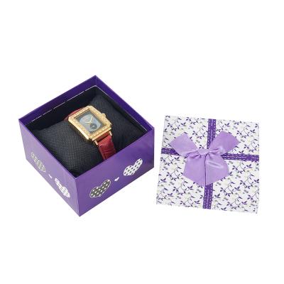 China Newest Recyclable Custom Paper Jewelery Wristwatch Storage Portable Installation Valentine Packaging Gift Boxes With Ribbon for sale