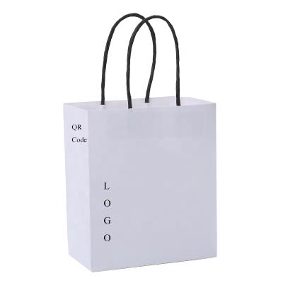 China Recyclable Personalized Heavy Duty White Paper Gift Bags Wedding Party Retail Bags For Valentine's Day Small Business for sale