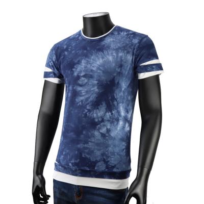 China New Design Anti-Wrinkle Customized Short Sleeve Tie Dye Crewneck Cotton Sweatshirt Shirt Men's Casual Camisetas Short T-Shirt for sale