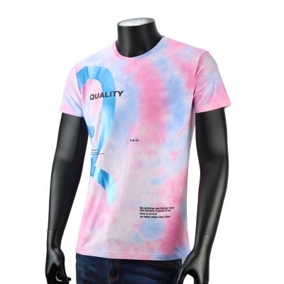 China Summer Anti-Wrinkle Tie Dyeing 100% Cotton Unisex, Personalized Round Collar Women's Tie Dye Hip Hop T-shirts Tees for sale