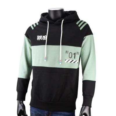 China new Anti-wrinkle design casual mens autumn and winter letter sweatshirts hoodies color block hoodies patchwork sweatshirt Facotory custom for sale