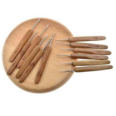 China Bamboo Weaving Tools Lighted Sweater Needle Crochet Hook 10 PCS Set for sale