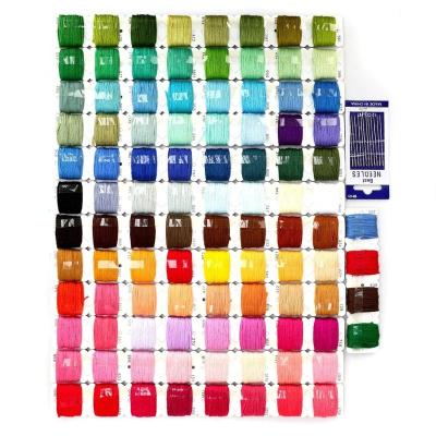 China 100 Color DIY Yarn Knitting Cross Stitch Colored Embroidery Yarn Wiring DIY Color Floss for sale