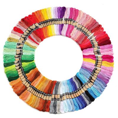 China Wholesale 100% Polyester Cotton Skeins Silk Embroidery Thread High Temperature Resistant Cross Stitch Hand Woven Knitting Sewing Thread Manufacturers for sale