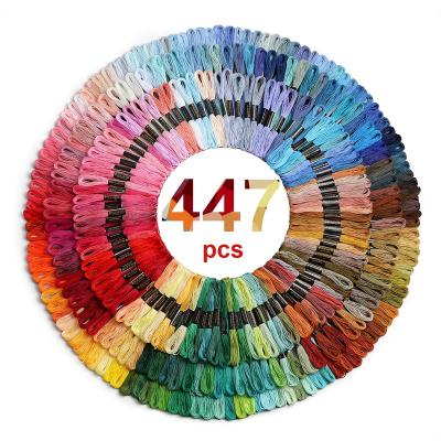 China High Quality Fresh Floss Knitting Weaving Sewing Kit 447pcs Color Embroidery Floss Floss For Embroidery for sale