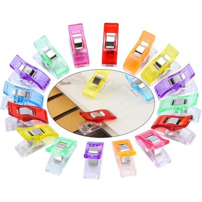 China Quilting and Crafts Wholesale 50 PCS Colorful Craft Sewing Clamps for Crochet and Knitting Fabric and Paper Quilting Sewing Staples for sale